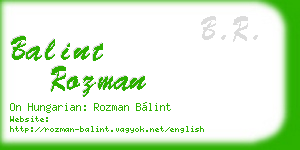 balint rozman business card